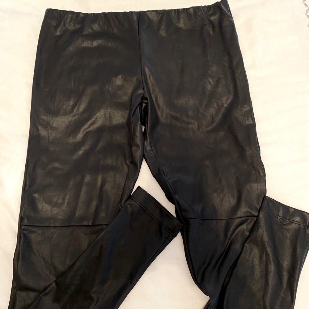 Askari black leather leggings